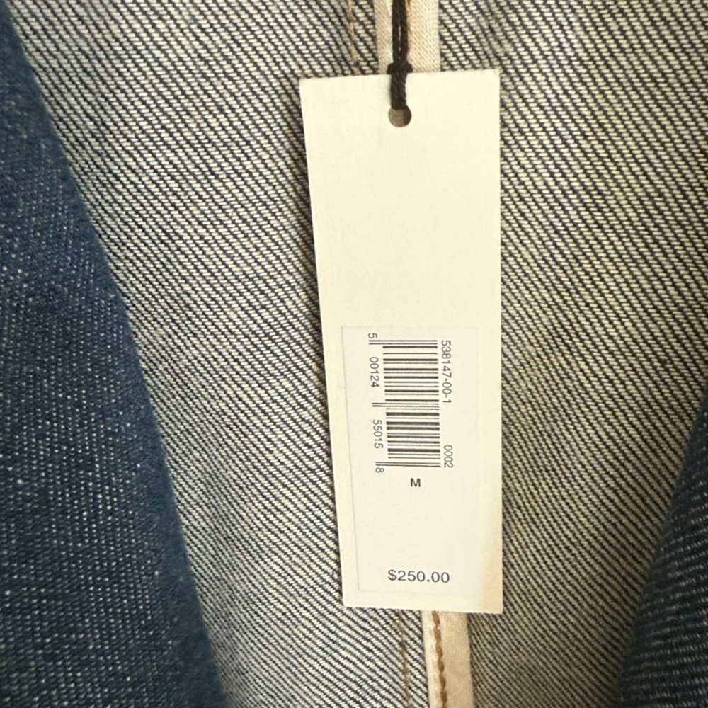 Banana Republic Denim Trench Coat Indigo Blue Belted Duster Medium Boho NWT - Picture 10 of 14